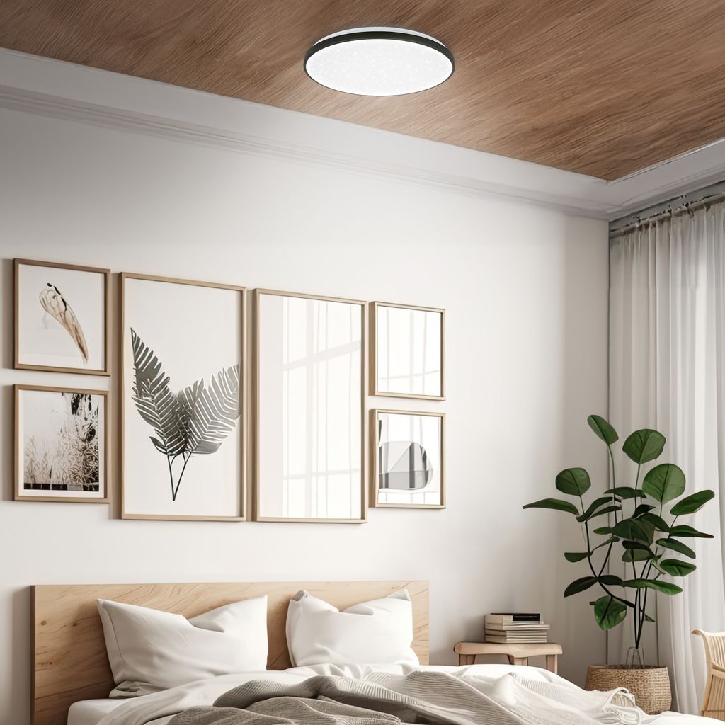 Luxion Deckenleuchte Ø48 cm - 60W, 8000lm, LED, Sternenhimmel, Dimmbar, Schwarz