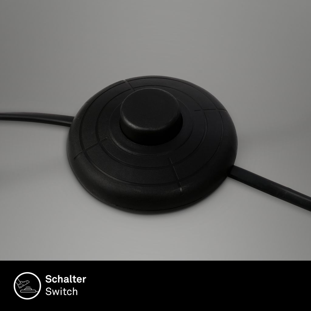 Briloner Papper Stehlampe. Bastschirm. Ein/Aus Fußtaster. Boho-Stil. E27 Fassung. Natur. Ø30 x 165 cm 3