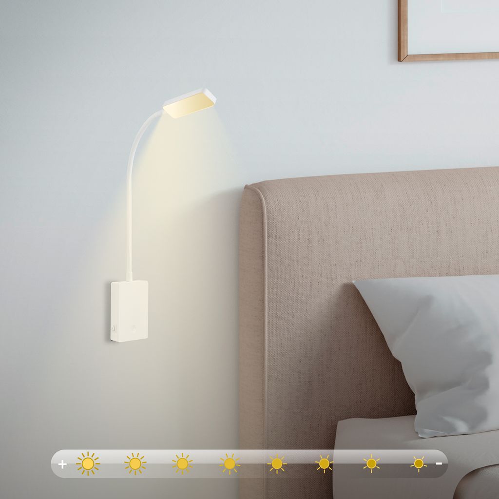 Cielo Leselampe - 2W, 200lm, LED, Akku, Dimmbar, Touch, ohne Stromanschluss, Weiß