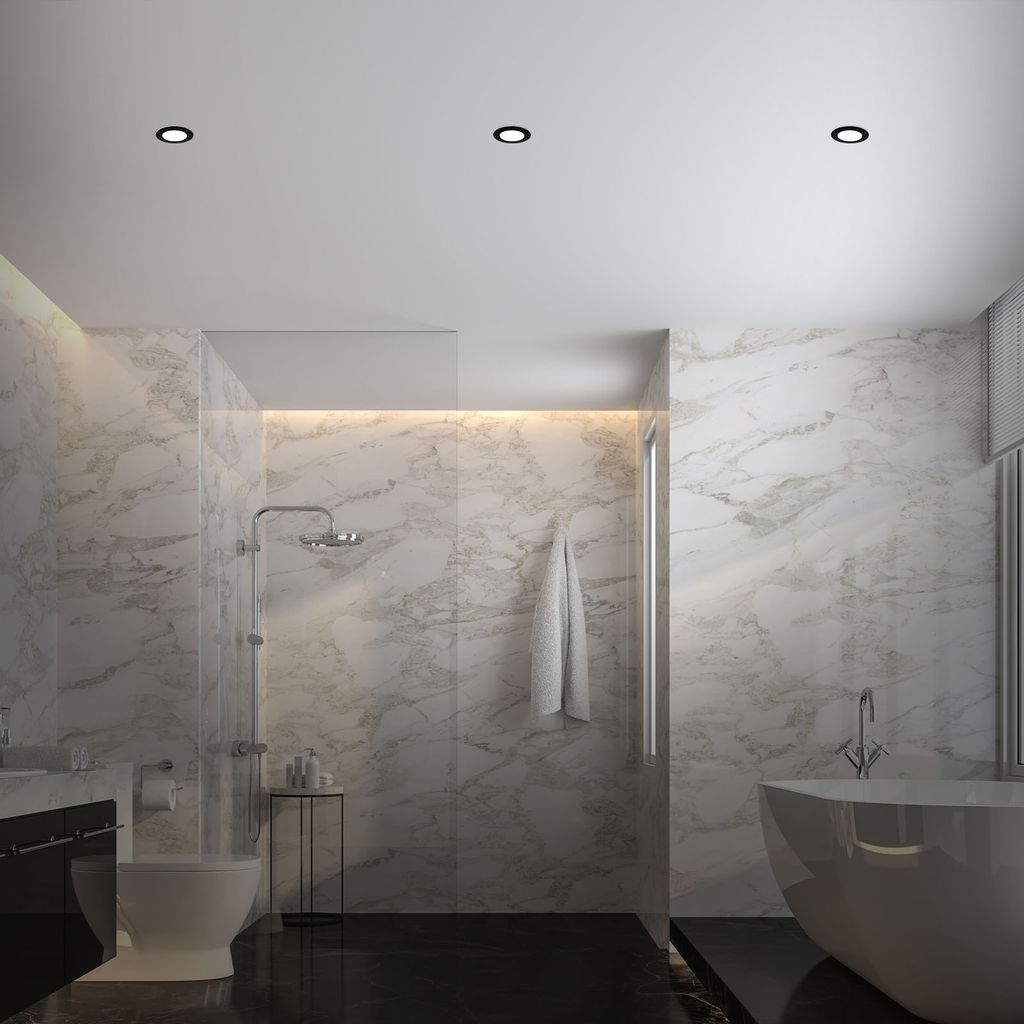 LED Einbauleuchten Bad 3x5W dimmbar Fernbedienung IP44 schwarz Ø9.2cm Briloner 9