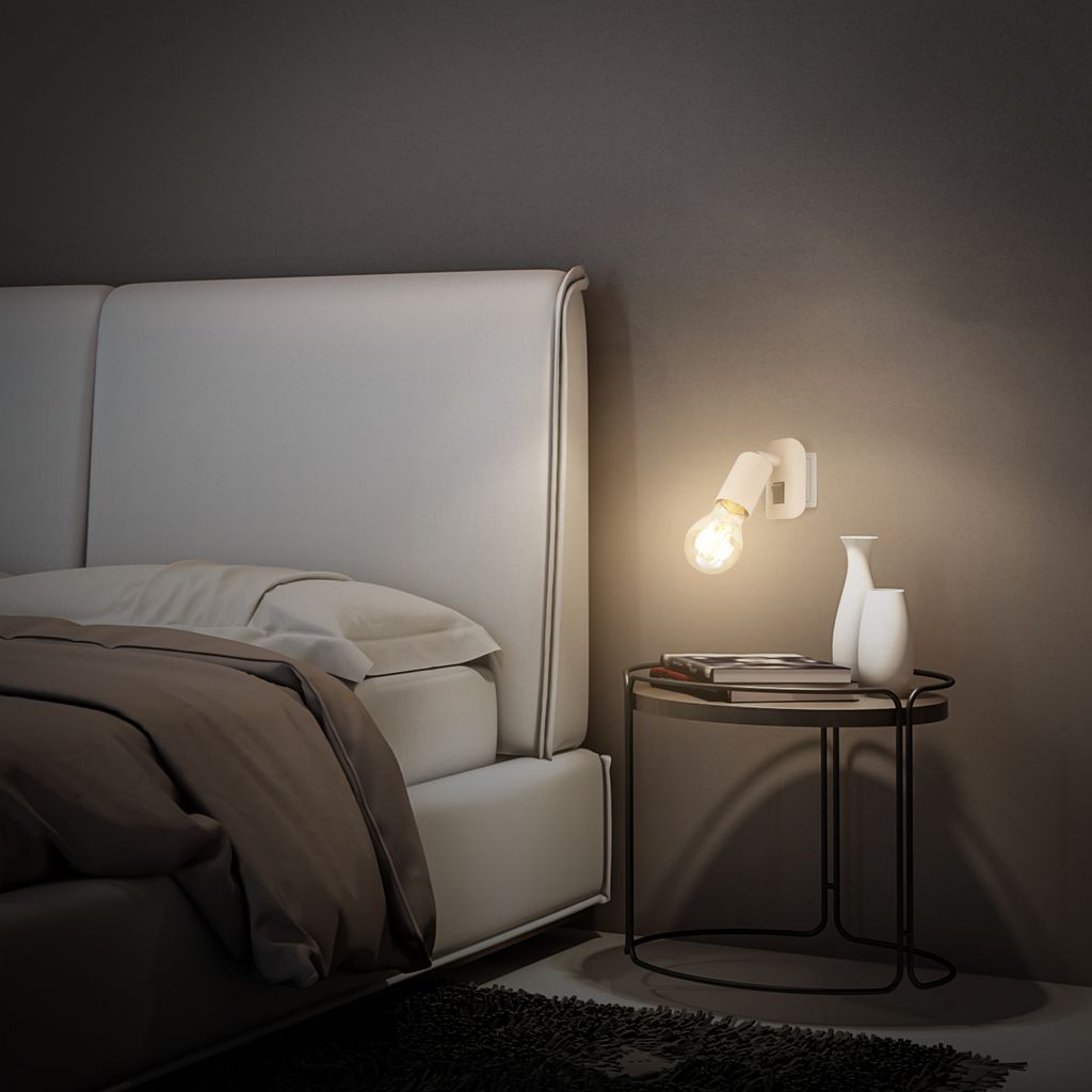 Batita Wandlampe - mit Schalter, Schwenkbar, Retro, E27 Fassung, Beige