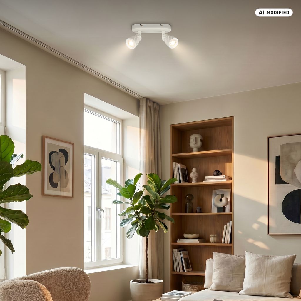 Riff Ceiling Spotlight 20 cm - 7W, 800lm, LED, Adjustable, Off-White