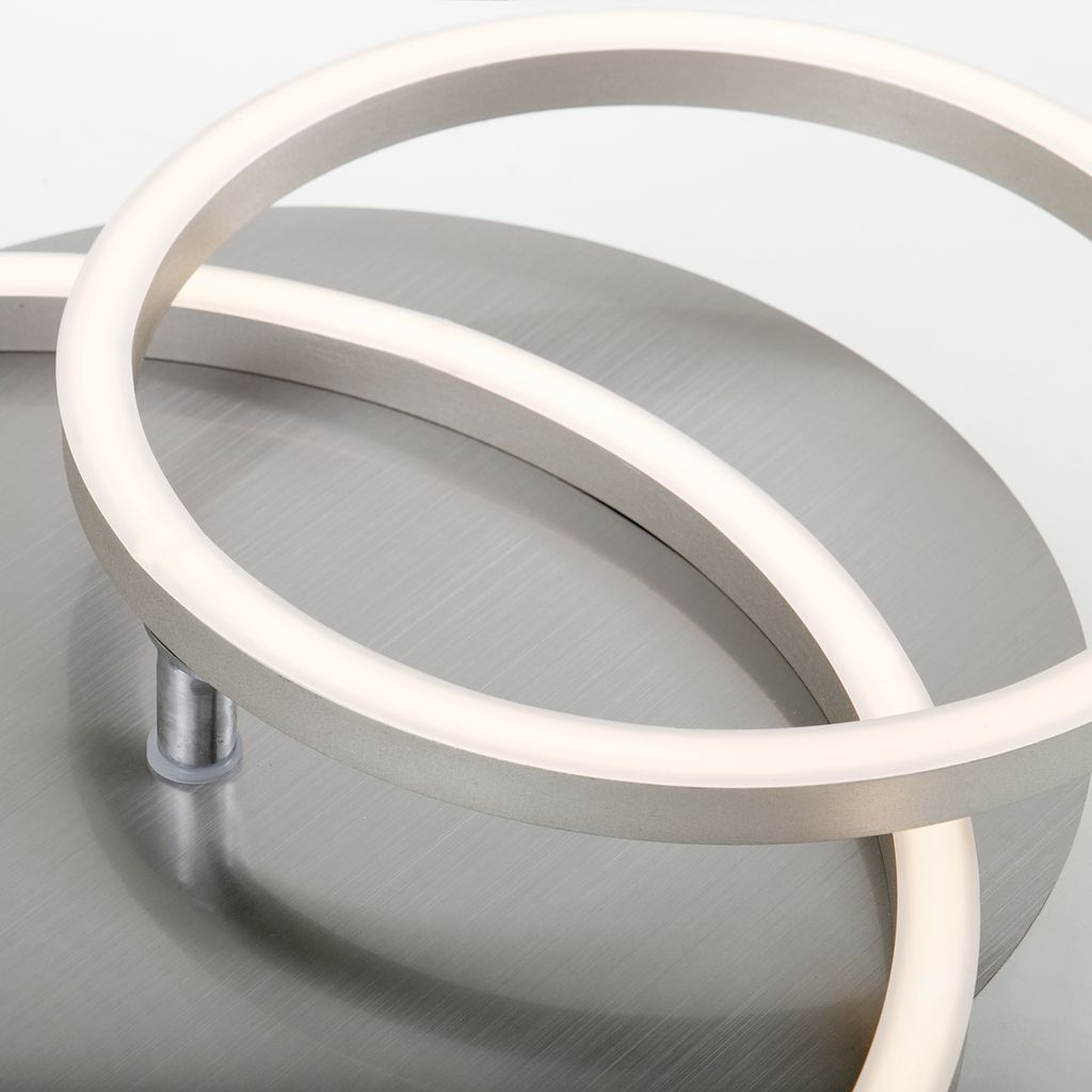 LED Deckenleuchte, 39 cm, 30 W, Matt-Nickel