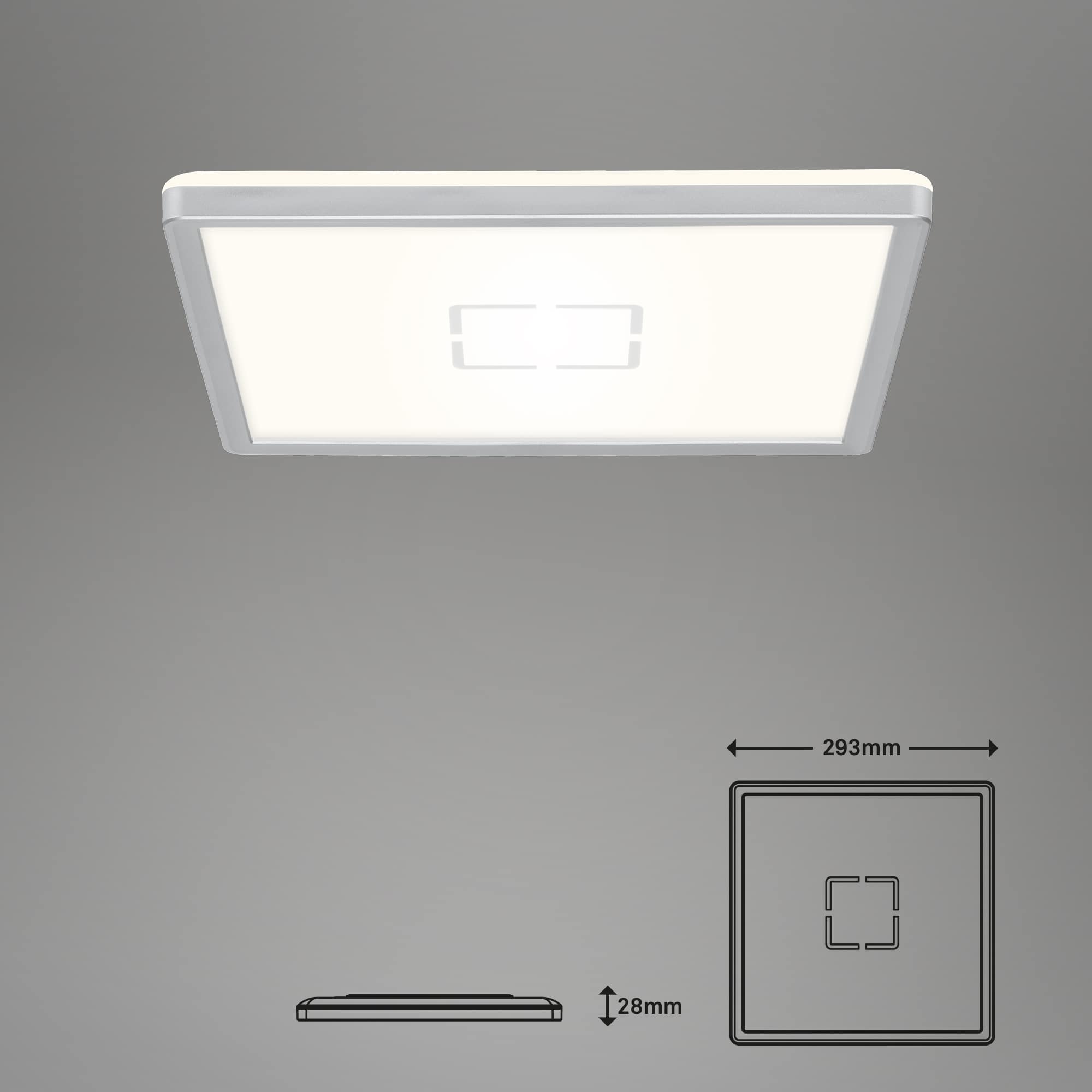 LED Panel silber quadratisch 12 x 12cm 6 Watt neutralweiß 
