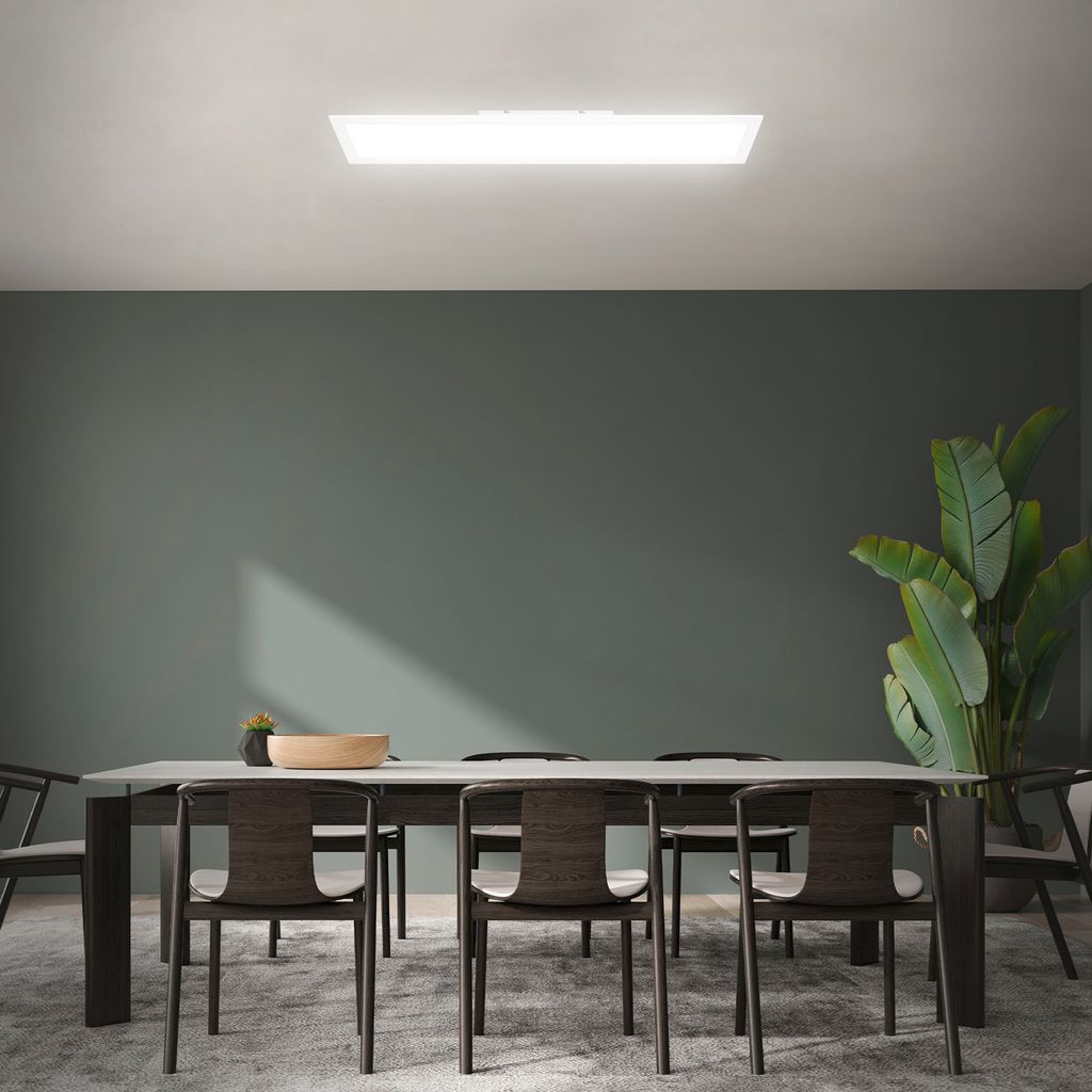 Briloner Simple LED Badlampe, LED Panel Flach, Eckig, 78x18 cm, Weiß