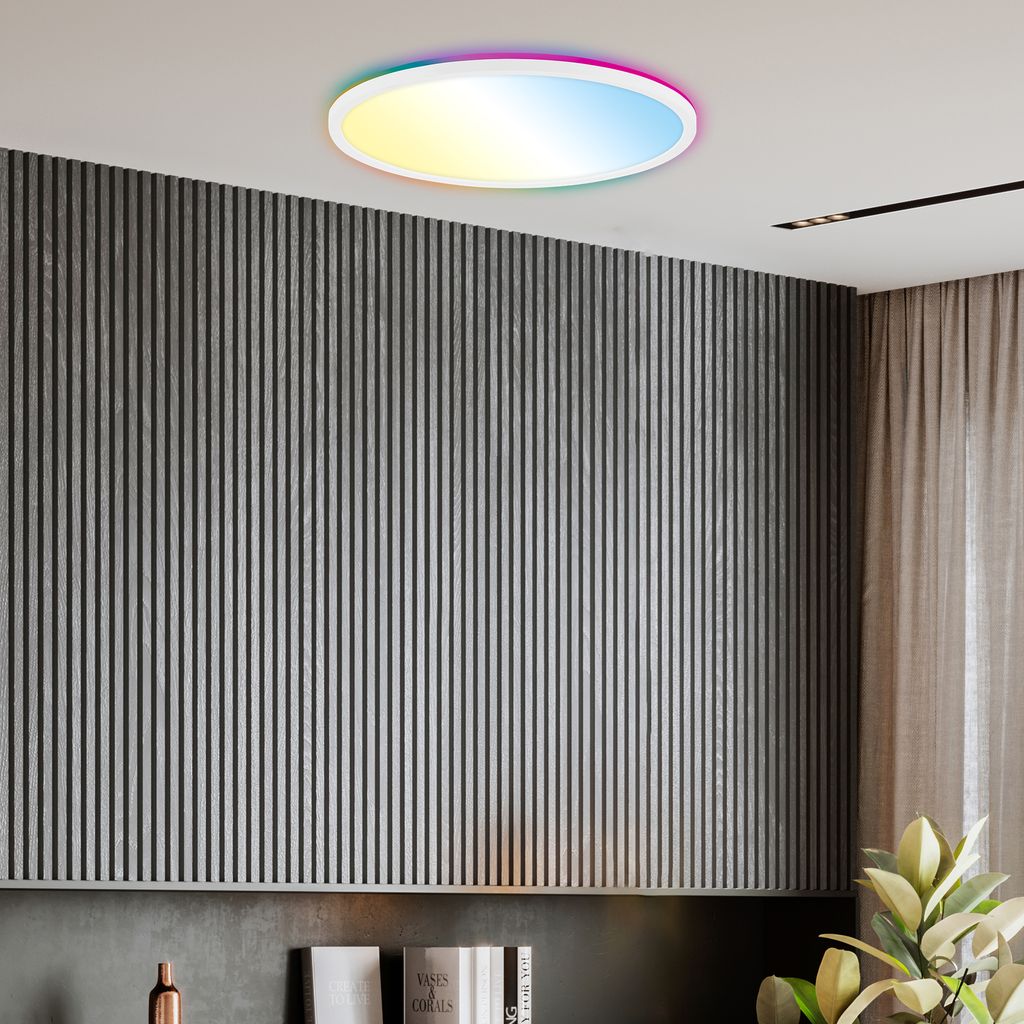 LED Panel Ø42 cm - 22W, 3000lm, dimmbar, Fernbedienung, CCT, RGB, weiß