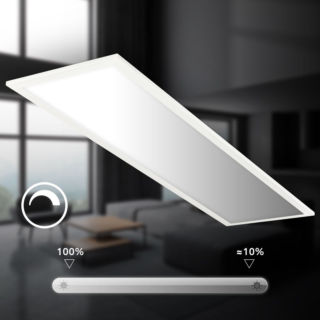Piatto LED Panel 100x25 cm - 24W, 2600lm, Dimmbar, Fernbedienung, CCT, Weiß