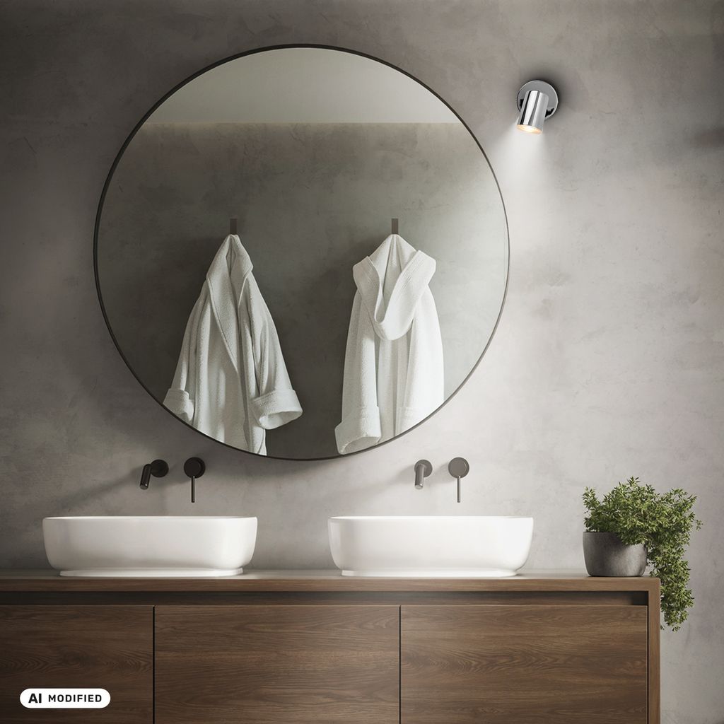 Nerida Wandlampe - GU10 Fassung, max. 9W, Schwenkbar, IP44, Chrom