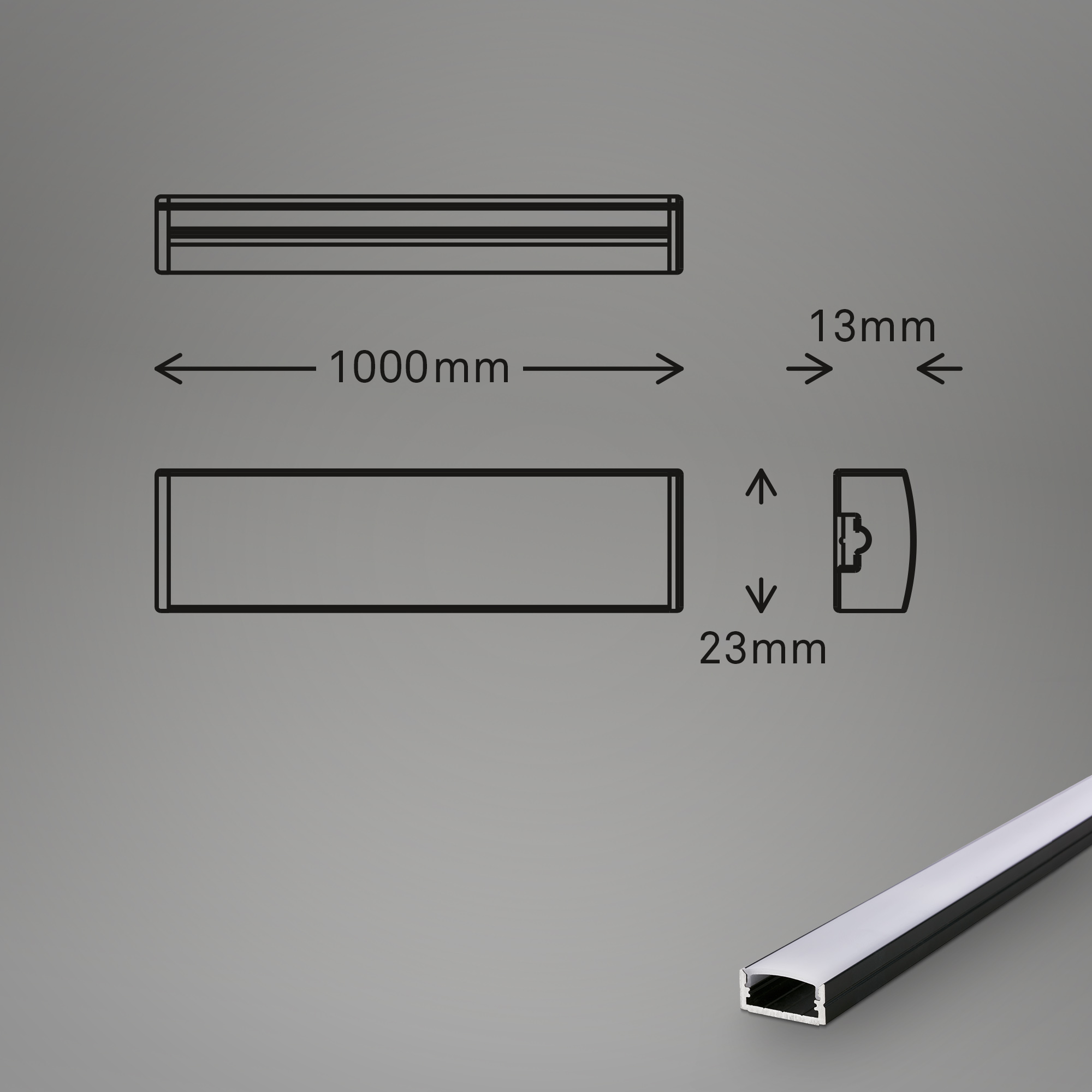 Pimp Your Stripe LED Strip 2m CCT mit FB + Alu-Profil schwarz 9