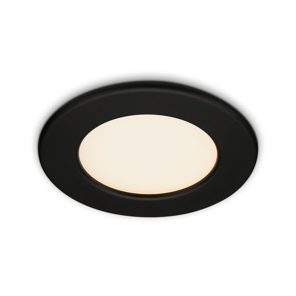 LED Einbauleuchte, Ø 11,5 cm, LED-Modul, 6W, 600 lm, schwarz