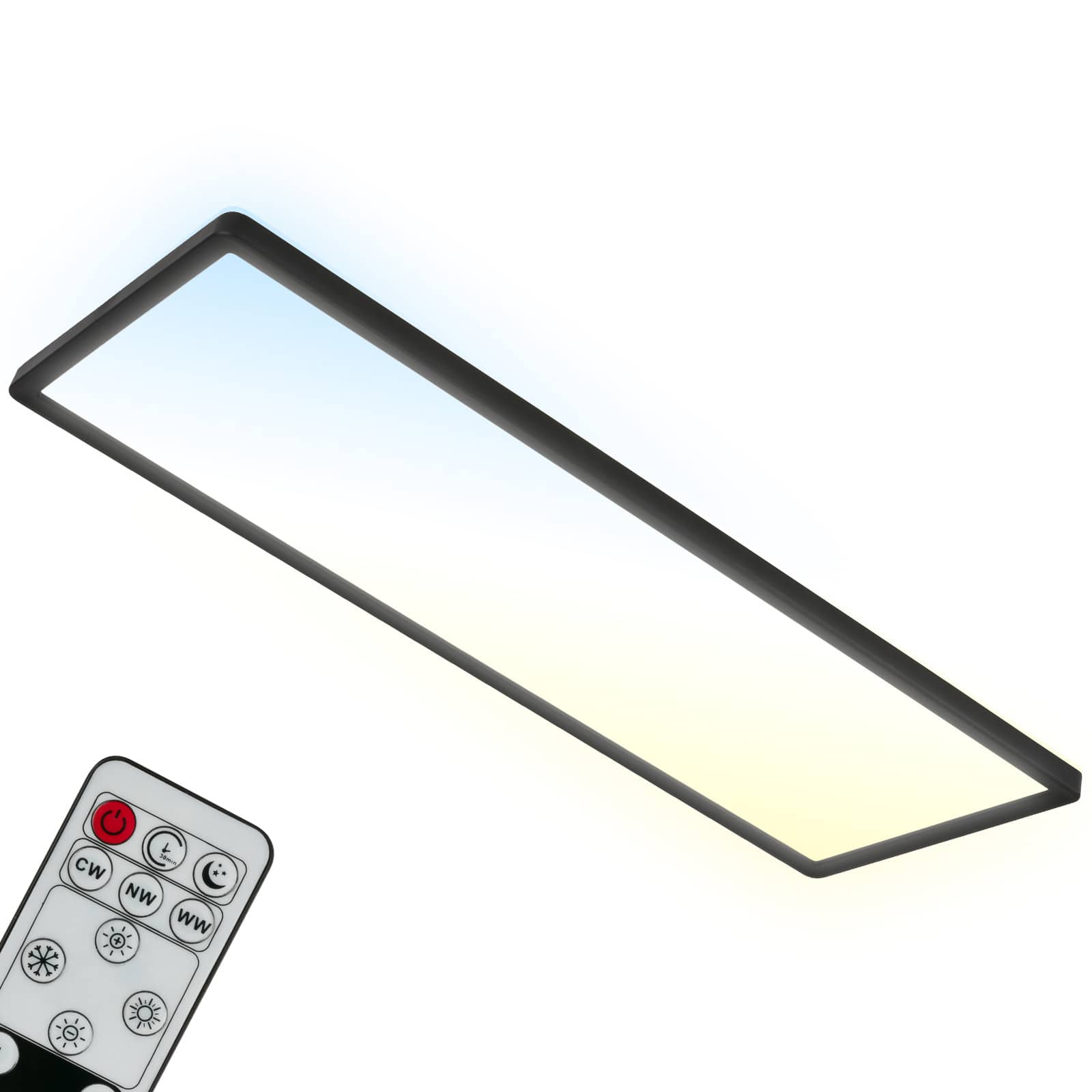 Panneau LED Ultraflaches CCT, 29,3 cm, LED, 23 W, 3000 lm, noir