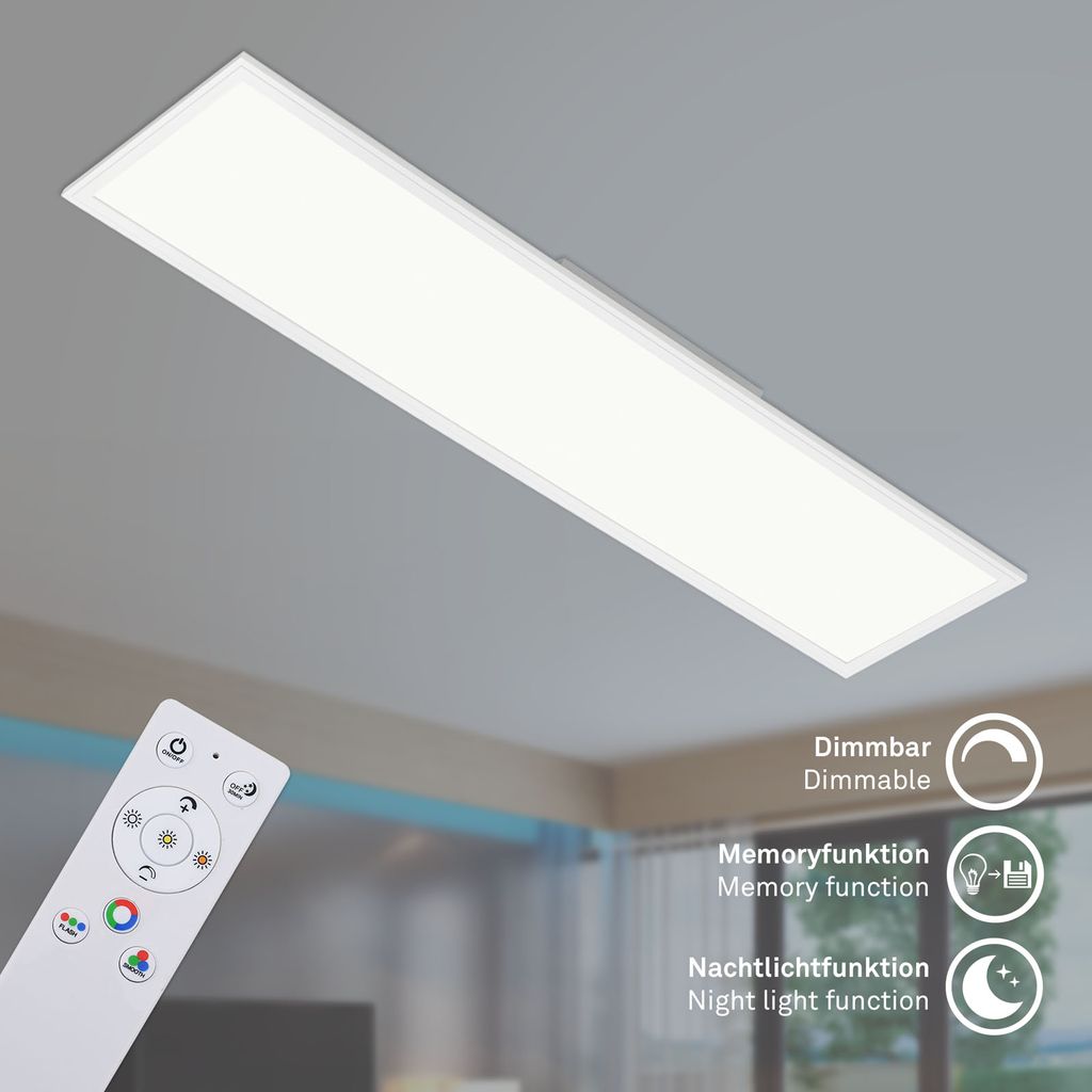 RGB LED ceiling light, CCT, night light, RGB, timer function, dimmable