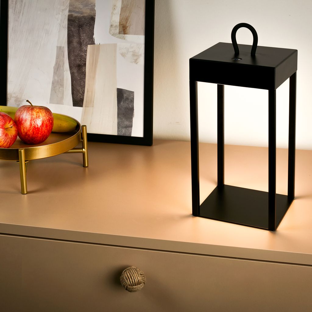 LED Tischlampe kabellos LED Laterne Aussen/Innen Terrasse Dimmbar Touch Akku 6