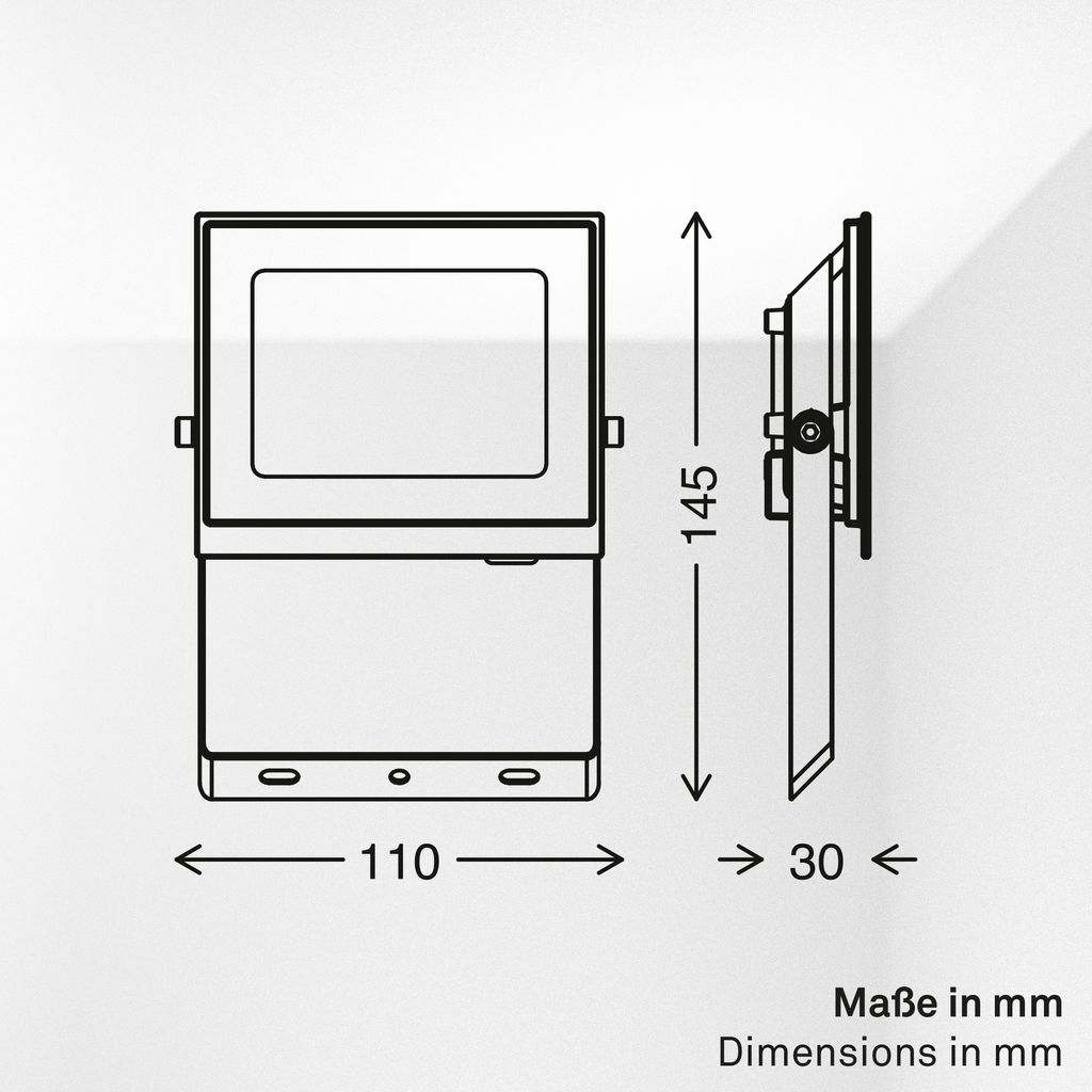 Varo Wandstrahler Außen - 20W, 1800lm, LED, Neutralweiß, IP65, Schwarz