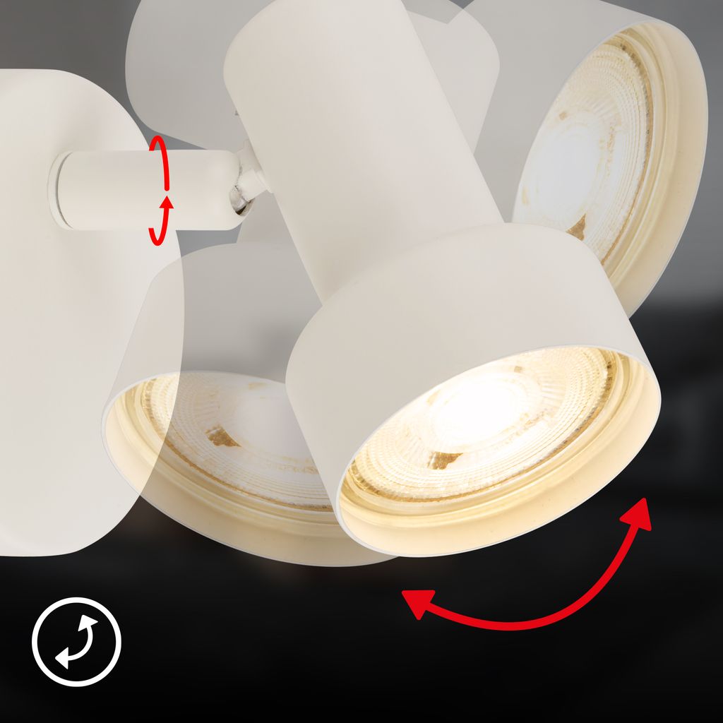 Tapp wall lamp - GU10 socket, max. 9W, adjustable, off-white