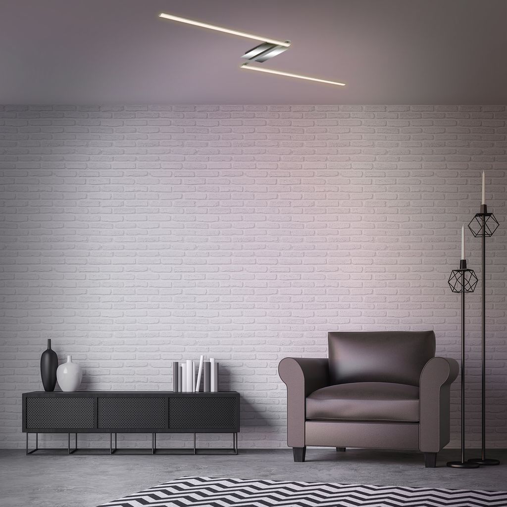 LED Deckenleuchte, 143,6 cm, 12 W, Alu-Chrom