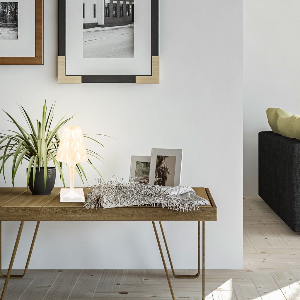 Battery RGB-LED table light. crystal optics. trans 6