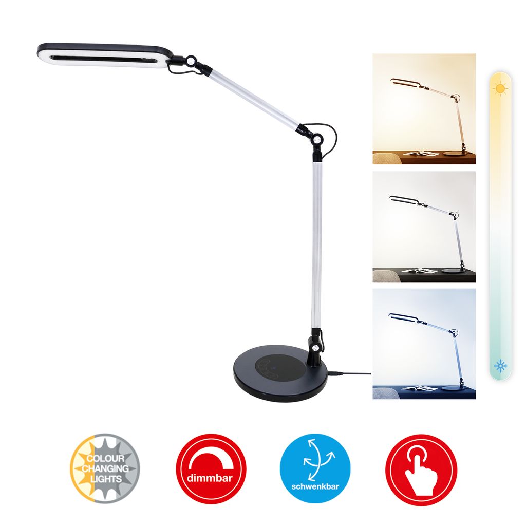 CCT LED Tischleuchte, 51 cm, 6,6 W, Schwarz
