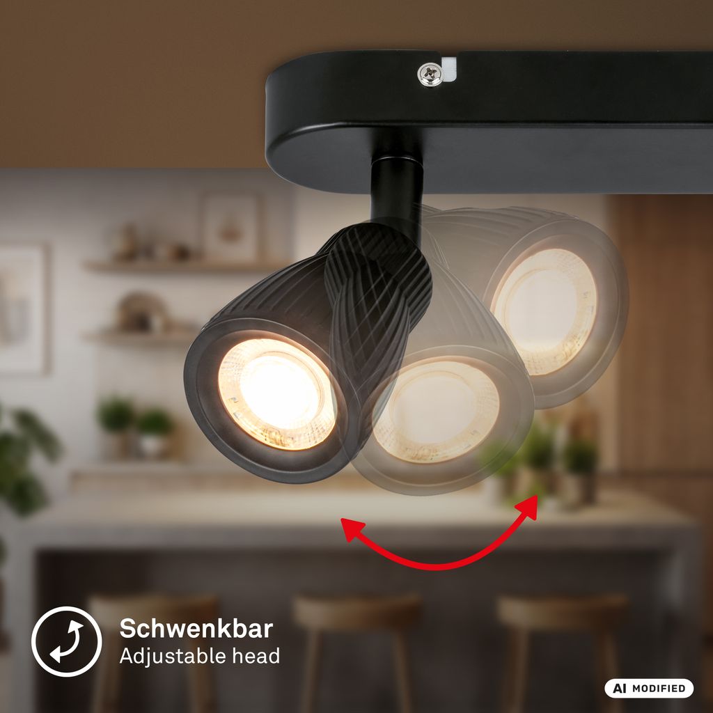 Riff Deckenstrahler 20 cm - 7W, 800lm, LED, Schwenkbar, Schwarz