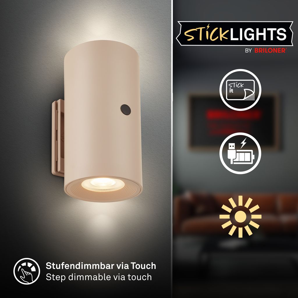 LED Wandleuchte Wandlampe ohne Stromanschluss Bewegungsmelder Akku ohne Bohren 1