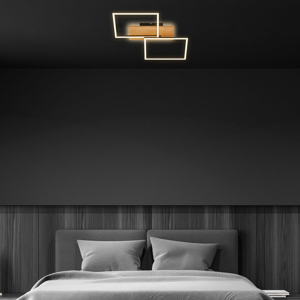Briloner Cornice LED Deckenlampe, in Stufen dimmbar, Backlight, Schwarz