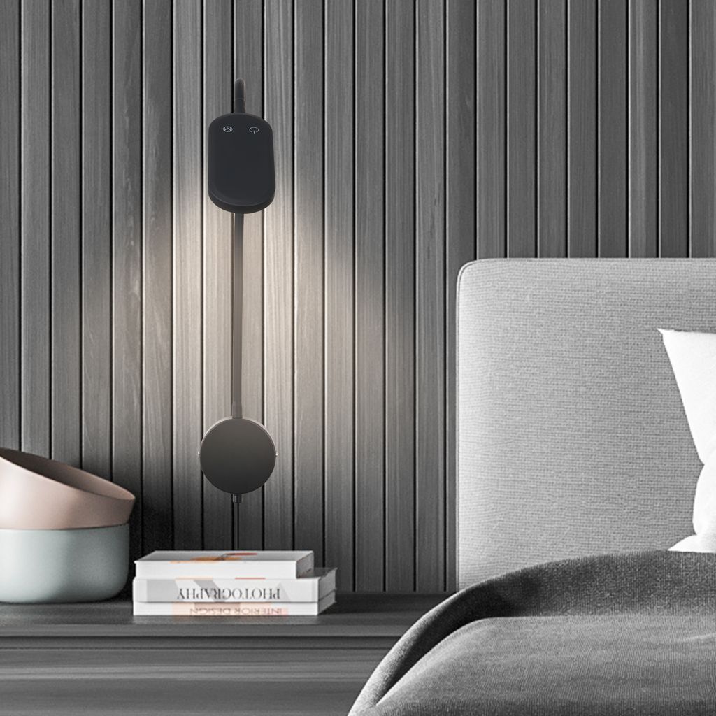 Wandleuchte, 52 cm, 6W, 650lm, schwarz