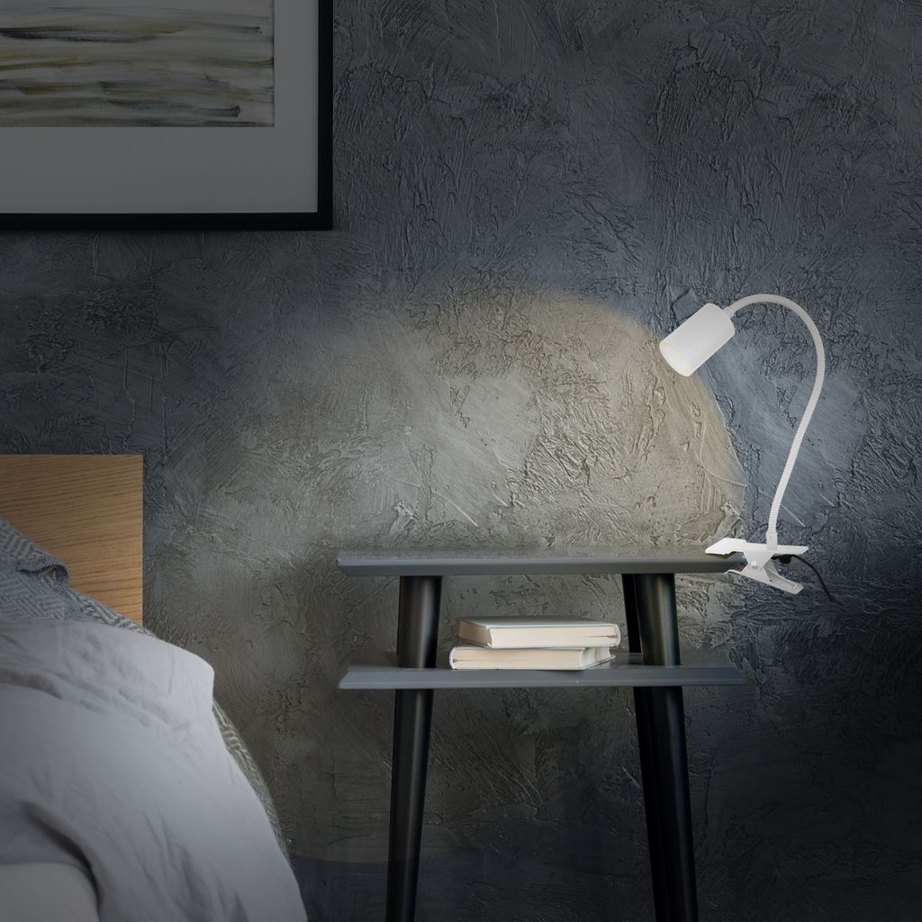 Briloner Fleks Schreibtischlampe, Schwenkbar, Klemmbar, Weiß
