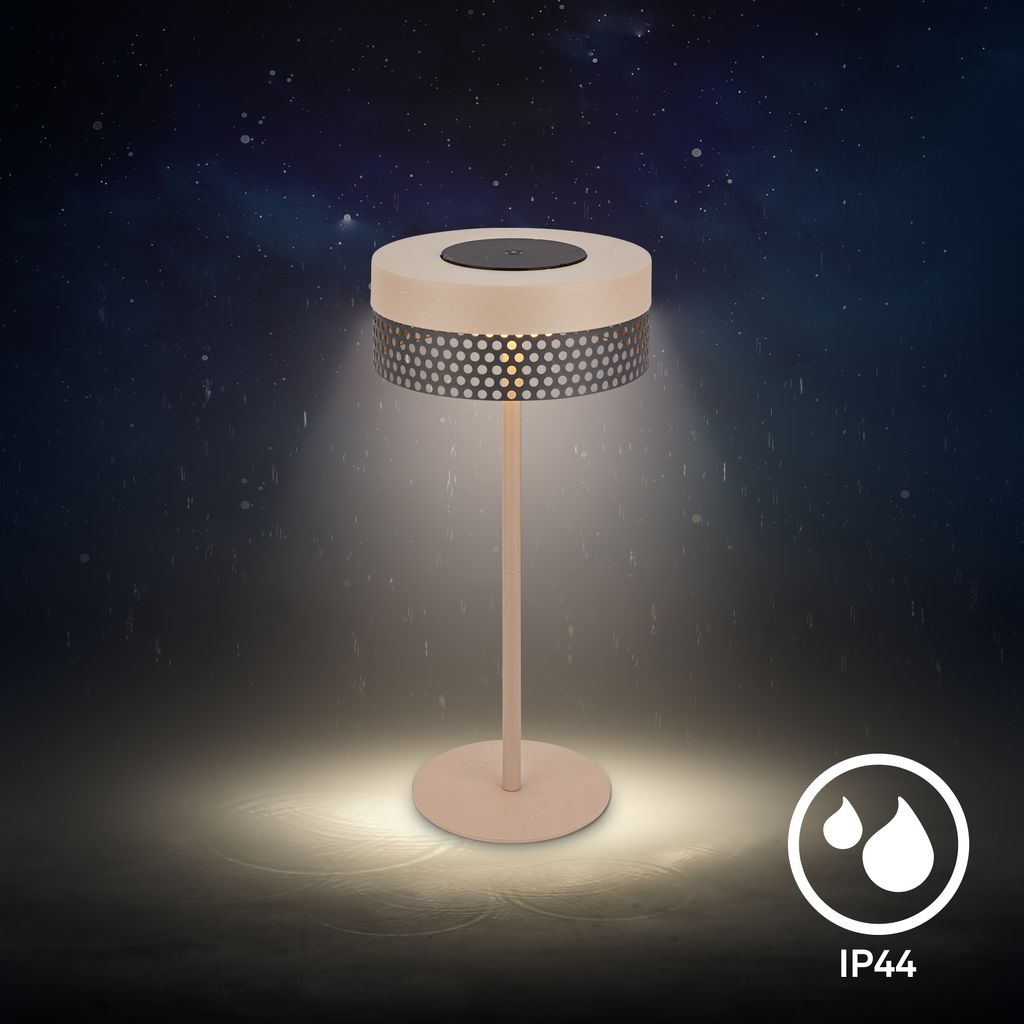 Briloner Booha LED Tischlampe kabellos IP44. Dimmbar. Touch. Akku. Spritzwasserschutz. Beige-Anthrazit. Ø16 x 35 cm 4