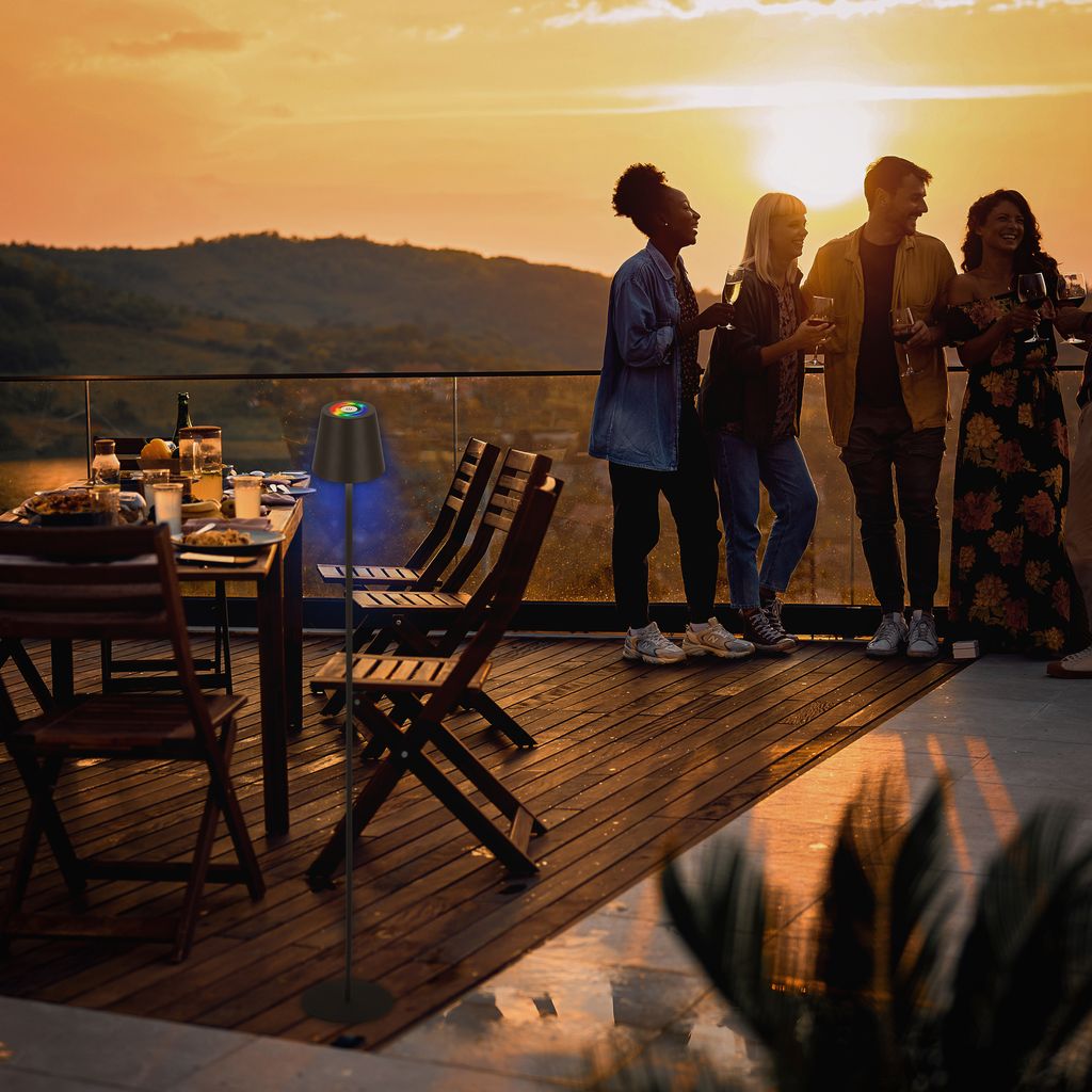 RGBW LED Stehlampe kabellos Stehleuchte Standleuchte Akku Wohnzimmer Aussen 7