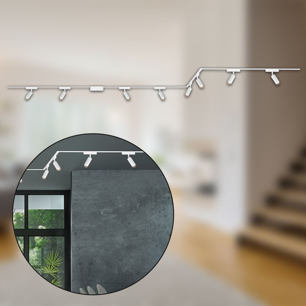 Briloner Luxtrail Schienensystem, 8x LED Spots, U-, Z-Form, Weiß