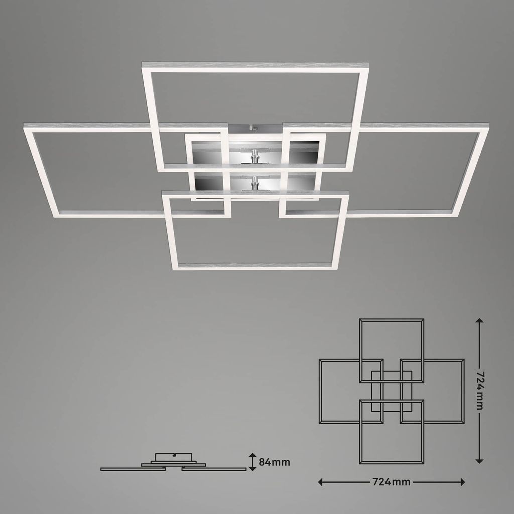 CCT LED Deckenleuchte, 72,4 cm, 50 W, 5500 lm, Aluminium