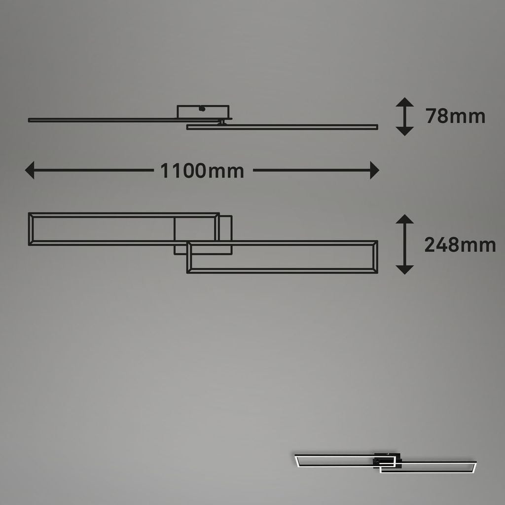 LED CCT Frame 110 cm 2x40W 2200lm black