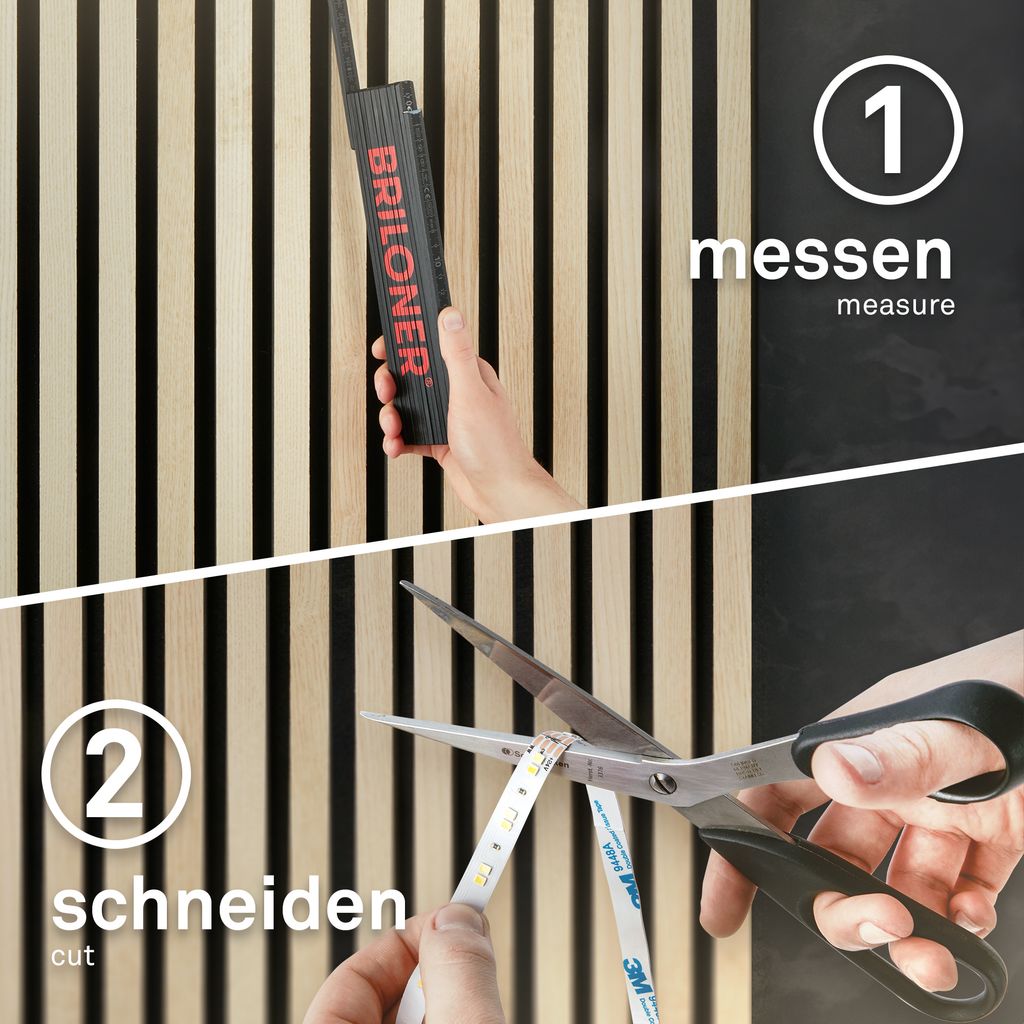 Starter-SET RGB LED Stripe für Wandpaneele 260cm, Fernbedienung, Verteilerbox