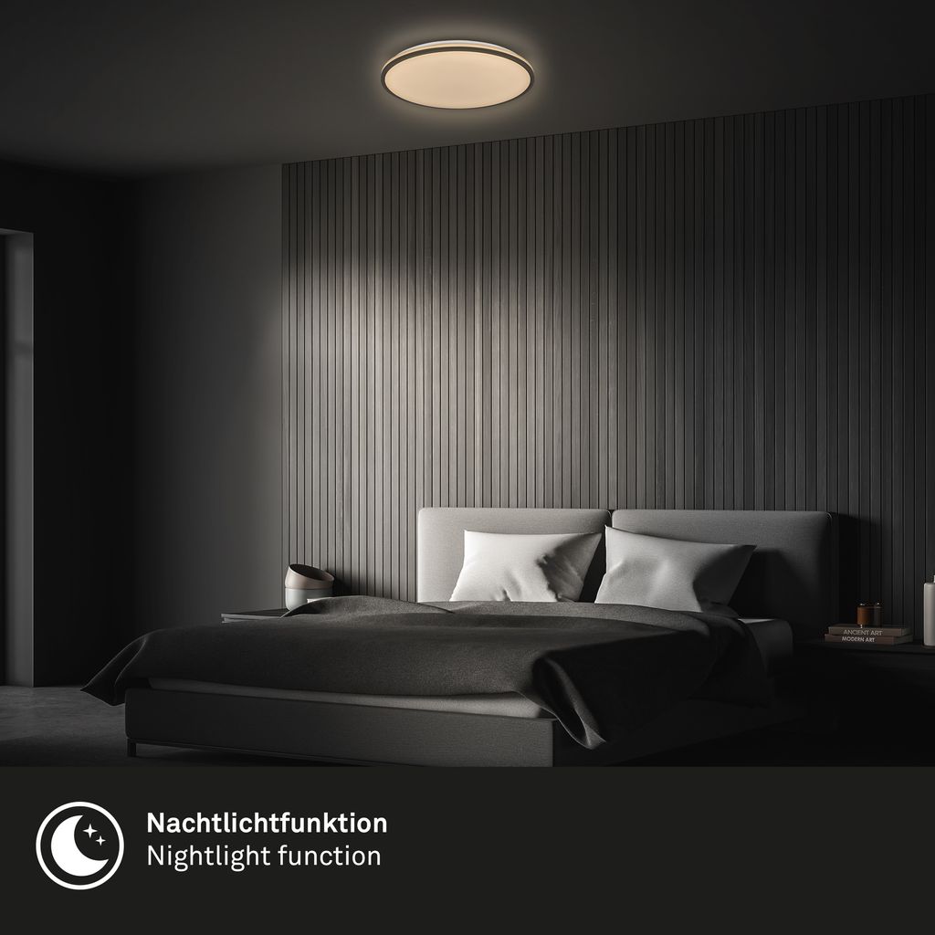 Briloner Pulup LED Deckenlampe, Dimmbar, Fernbedienung, Schwarz