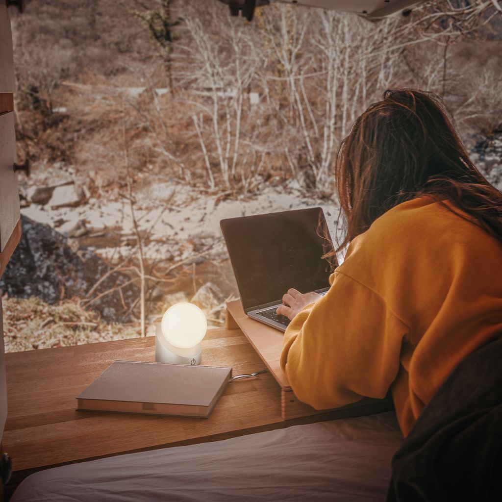 Mini LED Tischlampe kabellos IP54 Tischleuchte Akku Aussen/Innen Dimmbar Touch 9