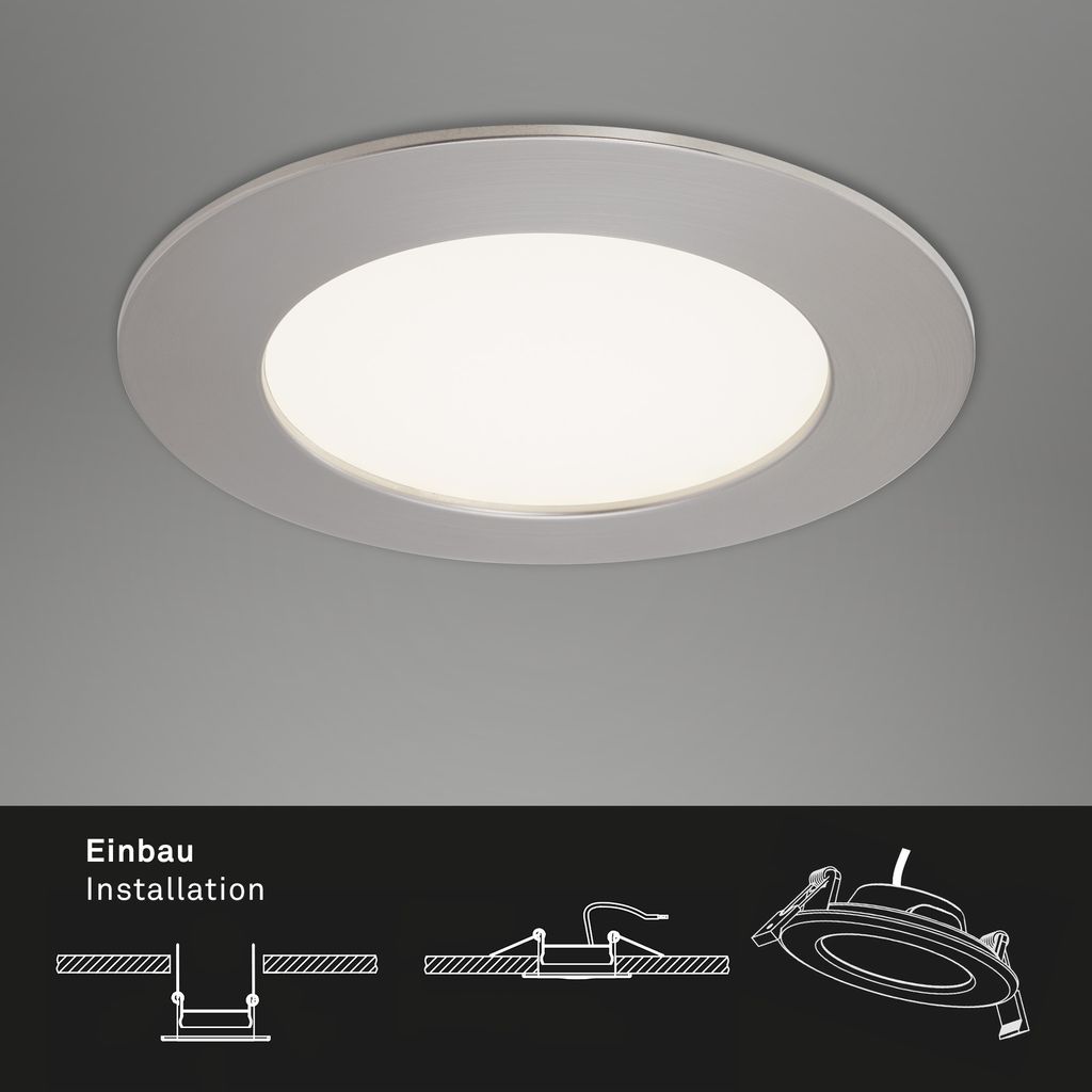 LED Inbouwarmatuur Ø 12 cm 3x8W 800lm mat-nikkel