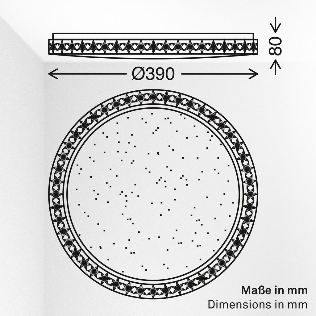 Astro Ceiling Light Ø39 cm - 24W, 2800lm, LED, Starry Sky Effect, Crystal Look, White