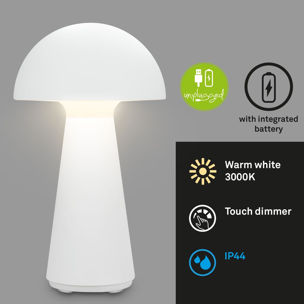 LED cordless table lamp 28 cm 2.6W 300lm white