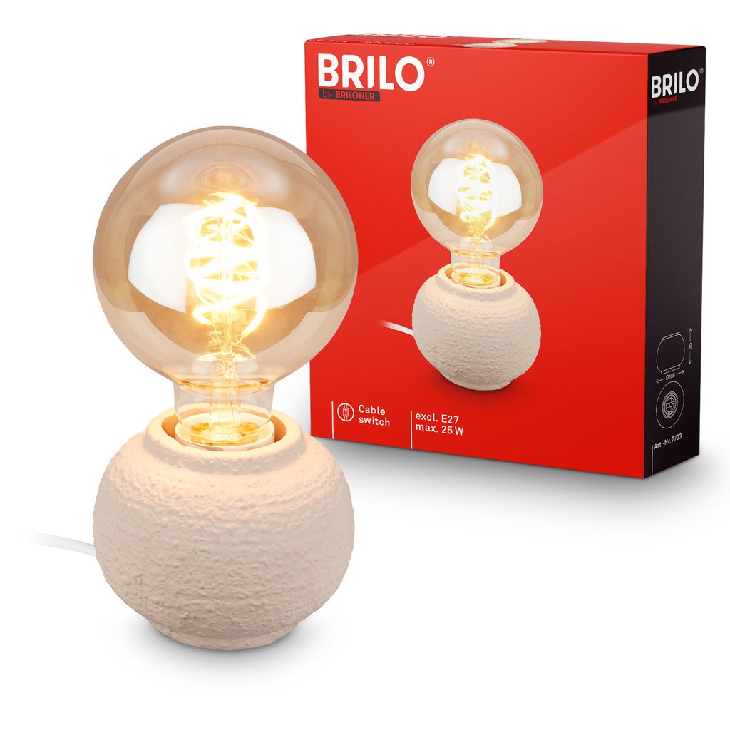 Amba Tischlampe - mit Schalter, Keramikfuß, E27 Fassung, Beige