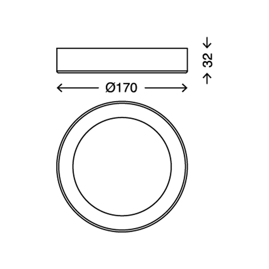 LED Aufbauleuchte Aufbaulampe 11 W 4000K silber Metall-Kunststoff Ø17cm Briloner 20