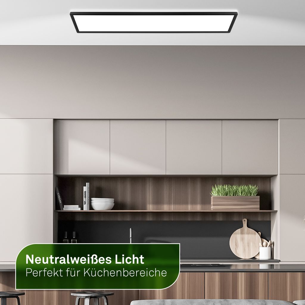 Tava A LED Deckenlampe 98cm, mit EEK A Lichtquelle*, Backlight, Schwarz