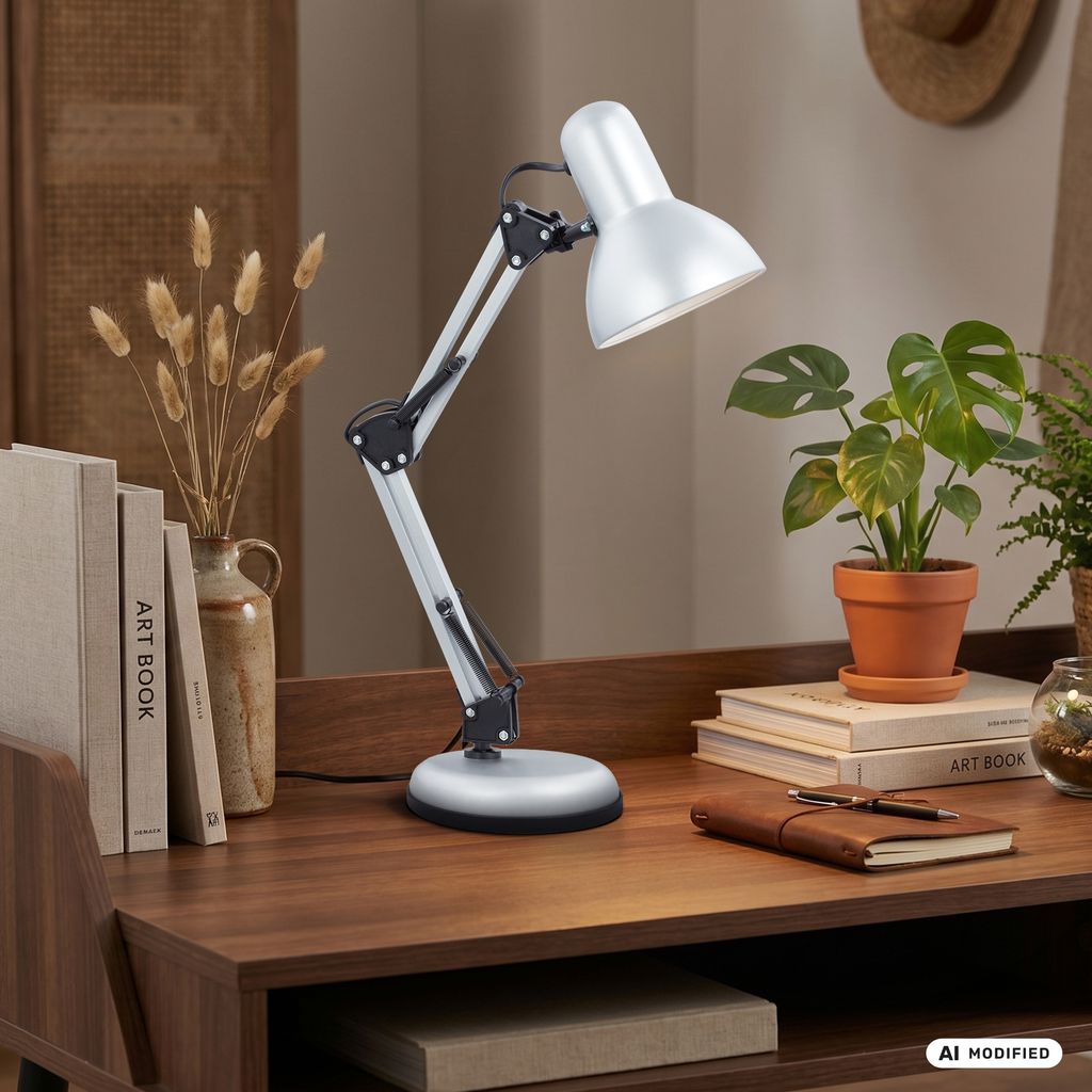 Lampe de table Ø 15,5 cm 1x exkl. E14 25W argent