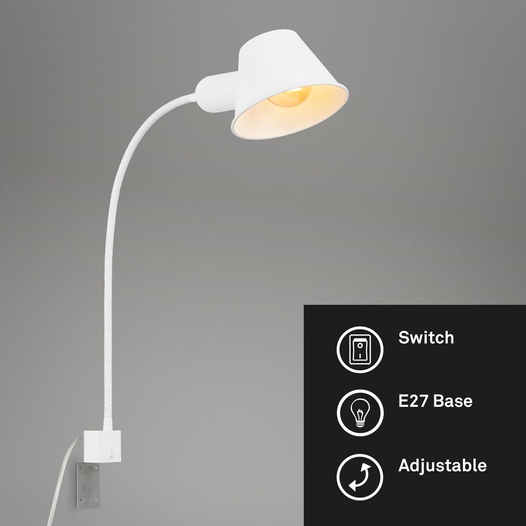 Lampe à pince / veilleuse Ø 14 cm 1x exkl. E27 10W blanc