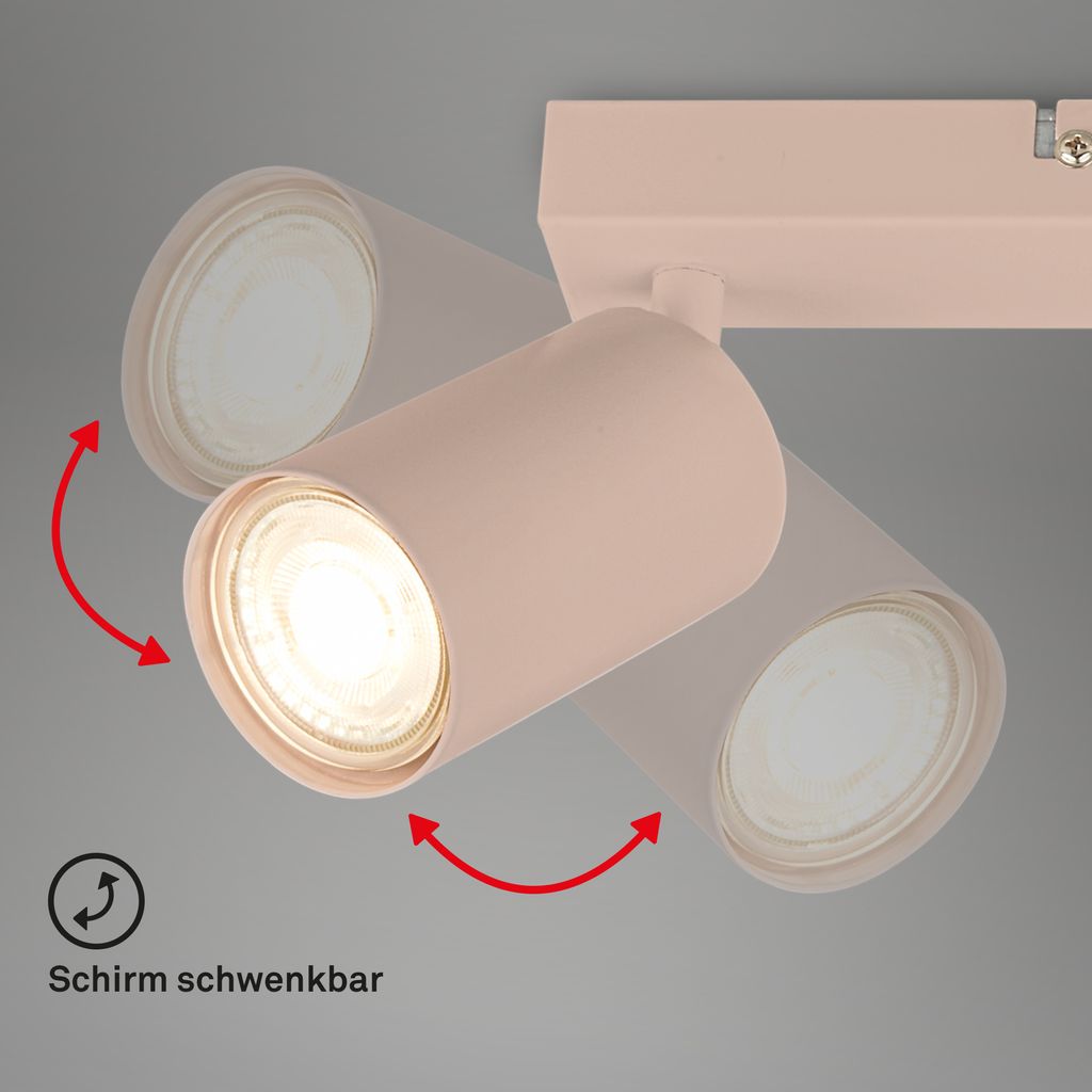 Tib Deckenstrahler, Schwenkbar, On/Off via Wandschalter, 3-flammig, Beige