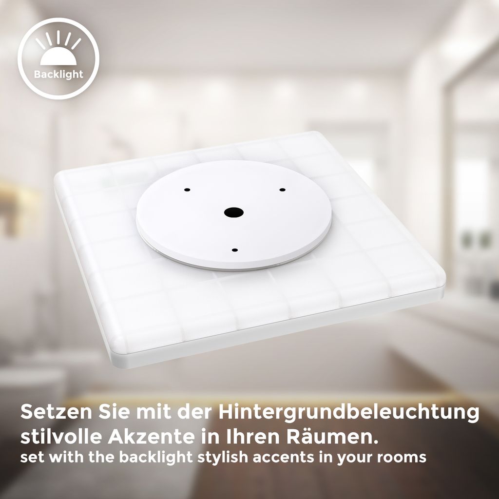 LED Panel 29x29 cm - 18W, 2400lm, IP44, flach, neutralweiß, weiß