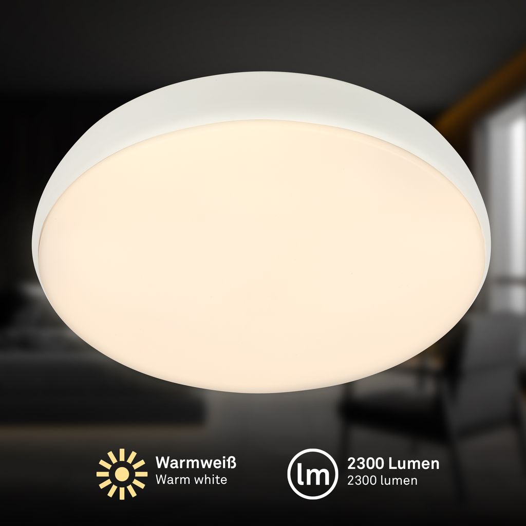 Nikan Deckenleuchte Ø28,5 cm - 22W, 2300lm, LED, Dimmbar, CCT, Fernbedienung, Weiß