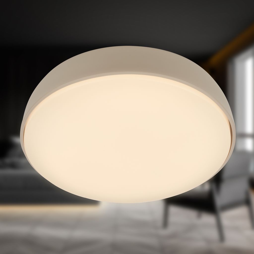 Nikan Deckenleuchte Ø28,5 cm - 12W, 1200lm, LED, 3000K Warmweiß, Beige