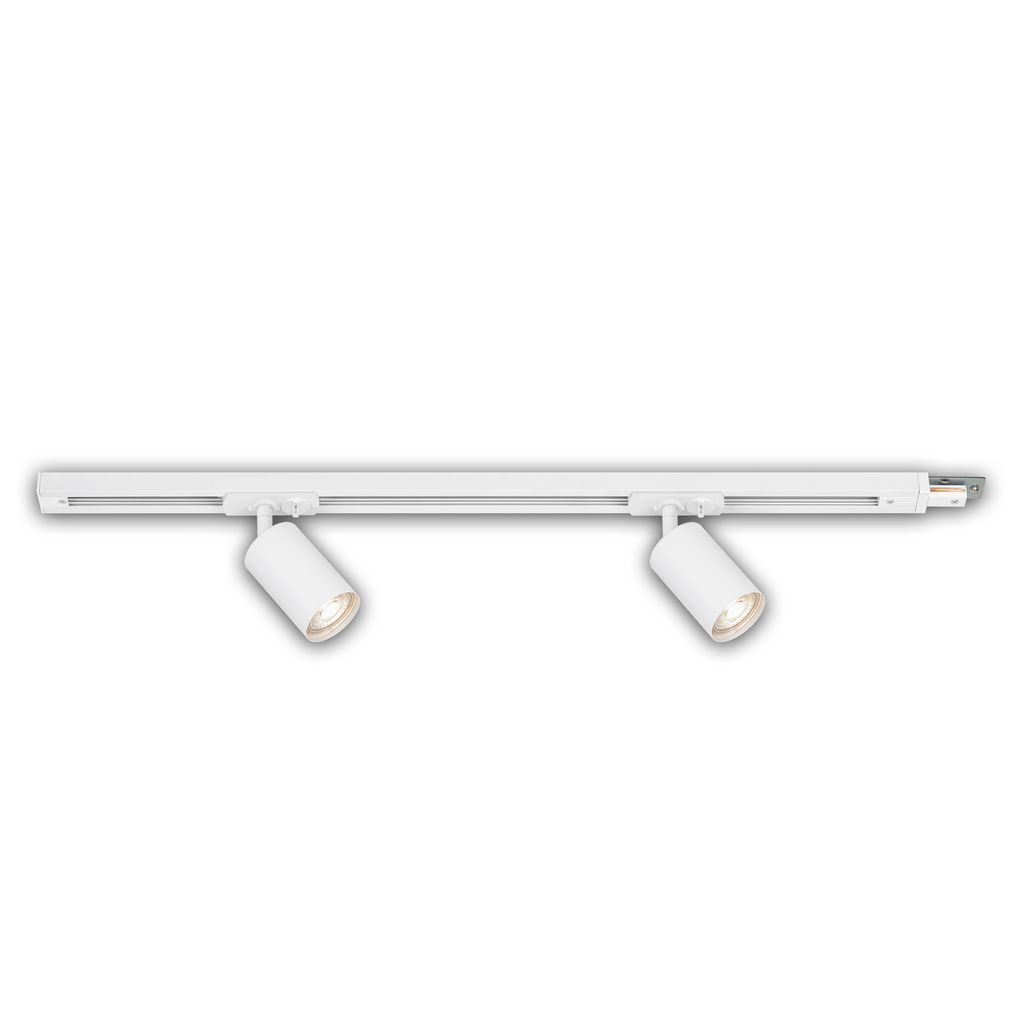 Briloner Rail Schienensystem. Erweiterungsset. 2x GU10 Spots. Schwenkbar. Drehbar. Weiß. 0.75 m 0