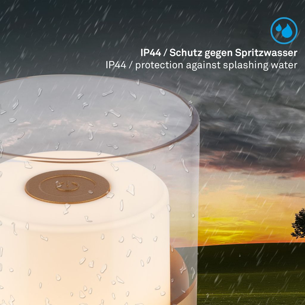 LED Akku-Tischleuchte, 10 cm, 2W, 150lm, goldfarben