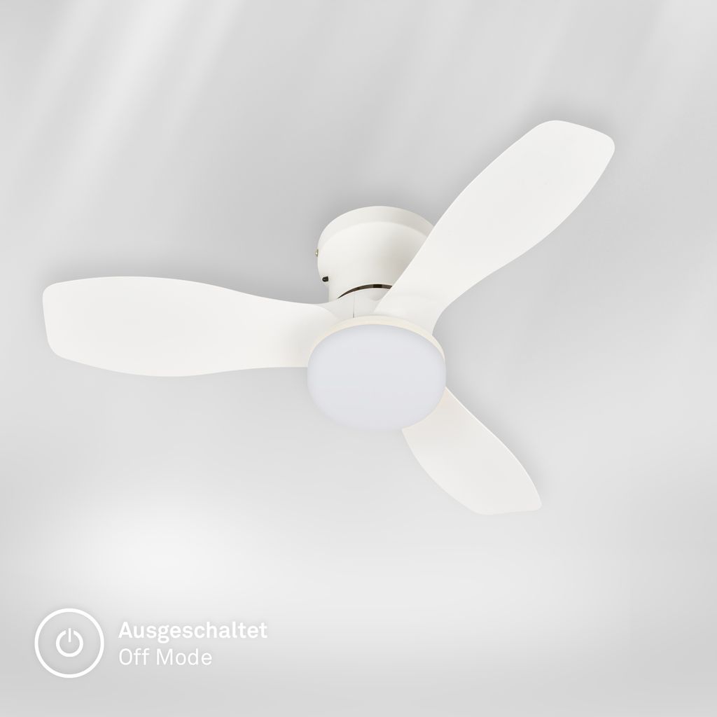 Pan Deckenventilator mit Beleuchtung - 15W, 1700lm, 3 Geschwindkeiten, CCT, Dimmbar, Weiß